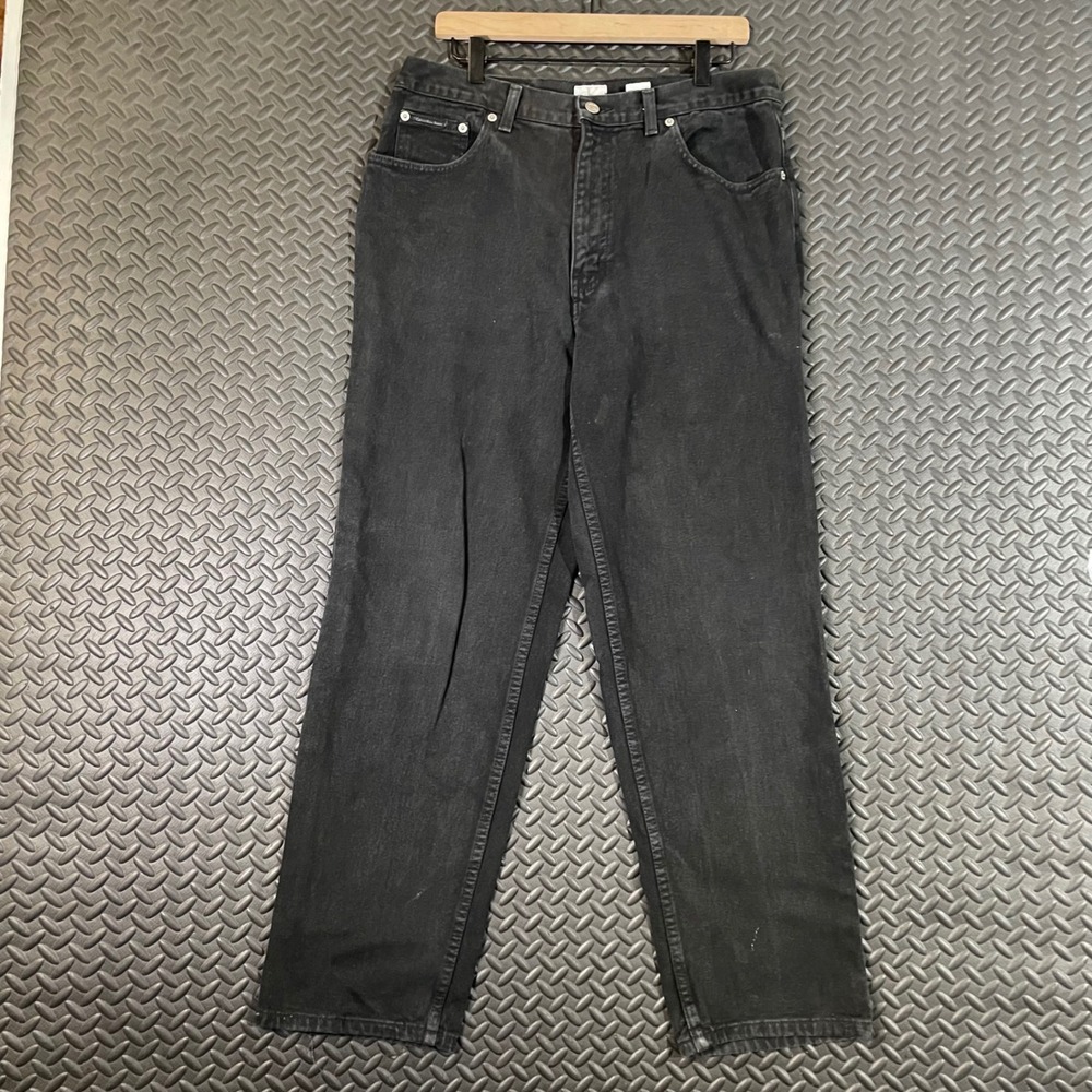 Vintage Y2K Calvin Klein Denim Jeans Black Faded Relax Loose Men's Size 34X30‎